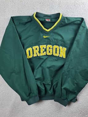 Nike Oregon Ducks Green Pullover Windbreaker Jacket Mens Medium